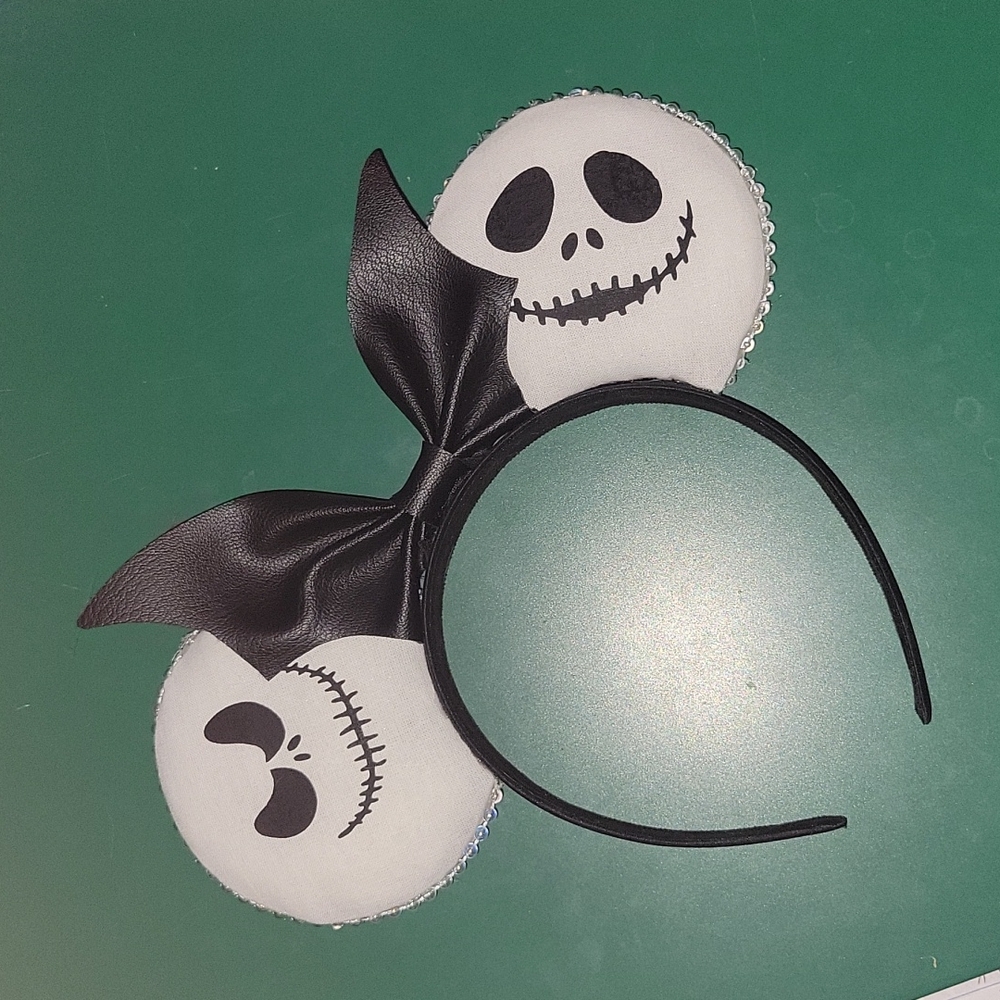 Custom handmade Disney inspired Minnie Mouse skeleton king ears headband OS